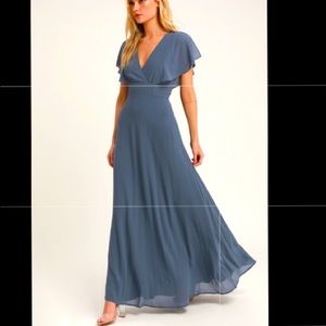 NWT Lulu's Dearly Loved Flutter Georgette Gown XS